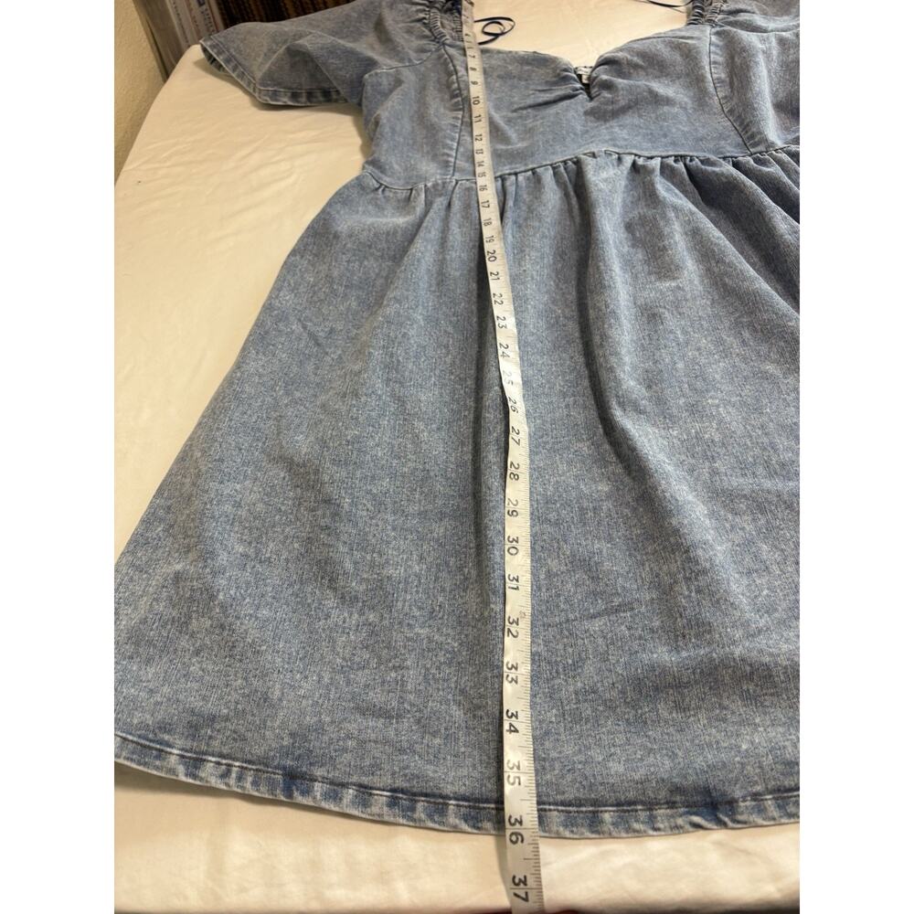 White Birch Light Denim V-Wire Mini Dress Plus Size 3X Western Festival Cowgirl - Picture 10 of 11